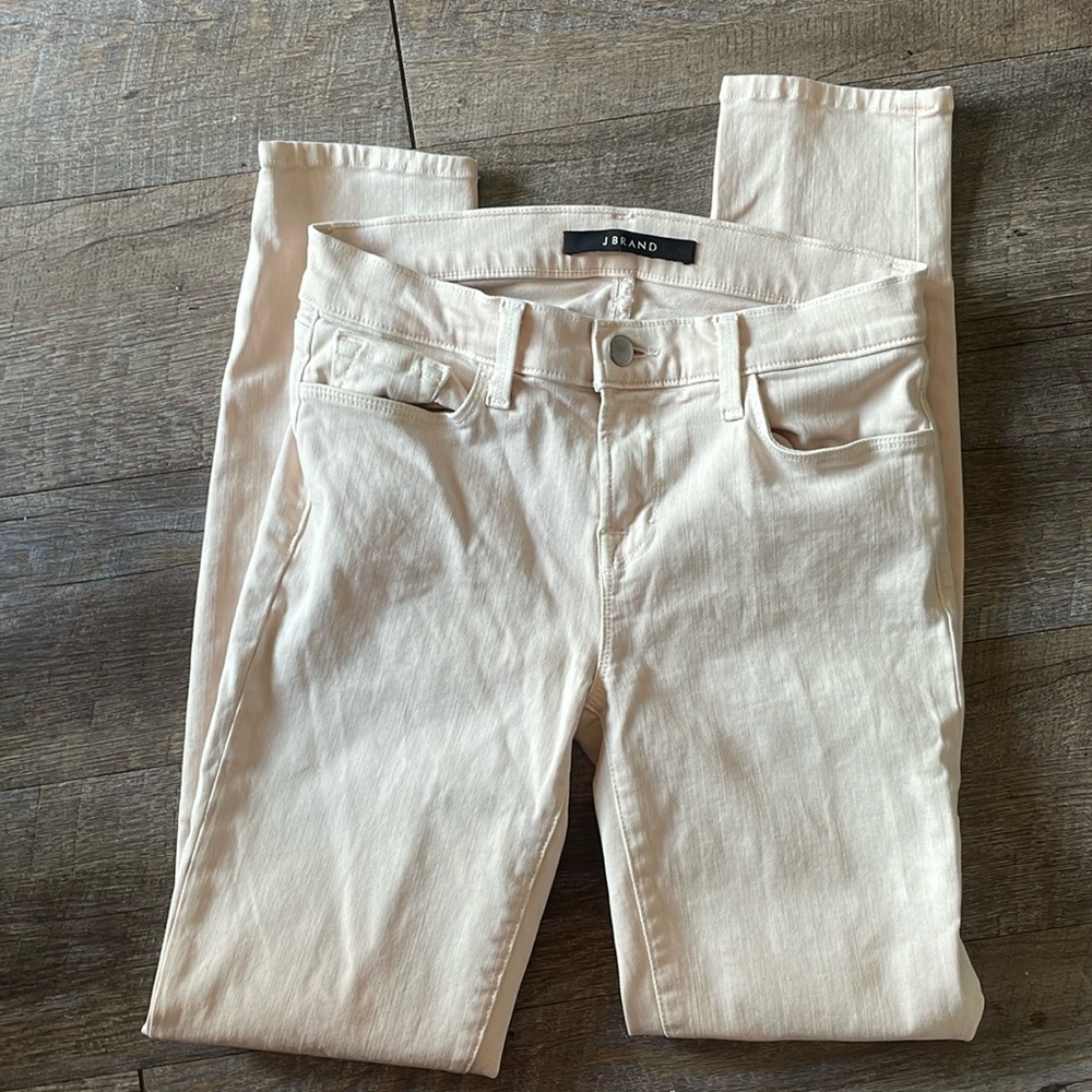 J brand blush skinny crop jeans